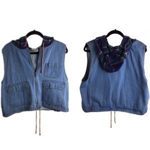 Jean vest with hoodie